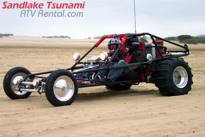 Posing for the camera after cruising along the sand flats at Sand Lake Oregon