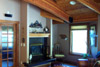 Fireplace Graces the Office Den