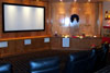 Basement Home Theater with Projection Screen and Concession Area
