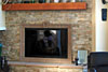 Living Room With A Stone Fireplace